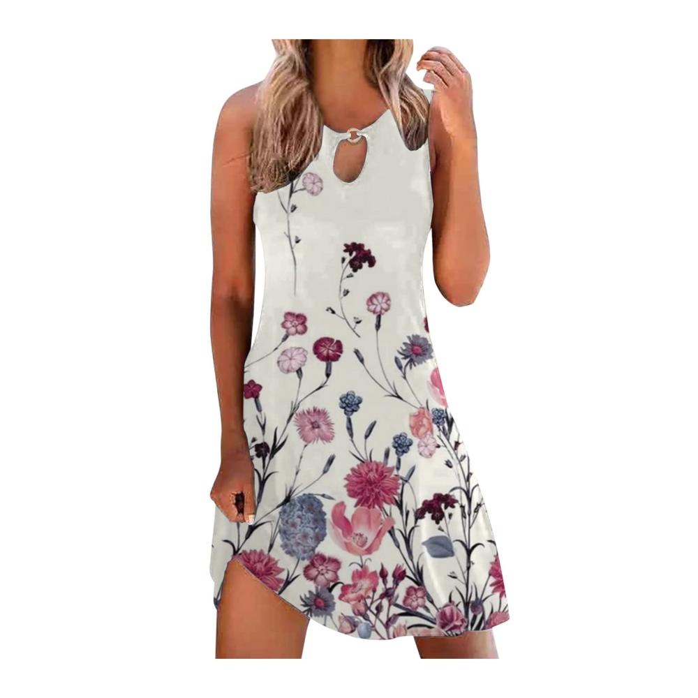 05-beige Sommerkleider Damen