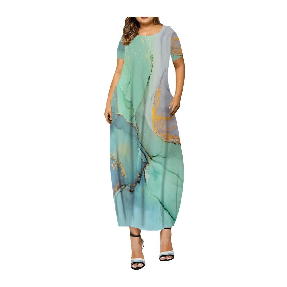 04-minzgrün Sommerkleid Damen Kurz