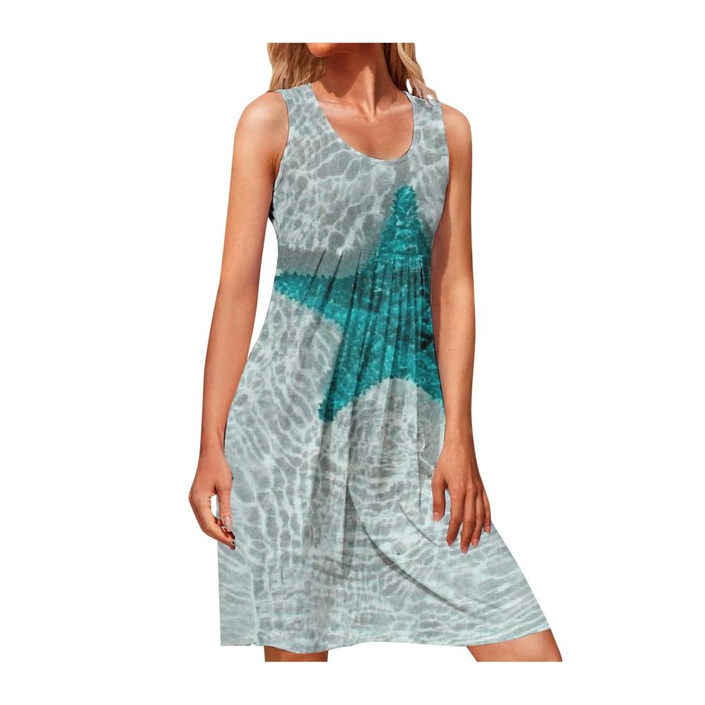 04-hellblau Damen Sommerkleider
