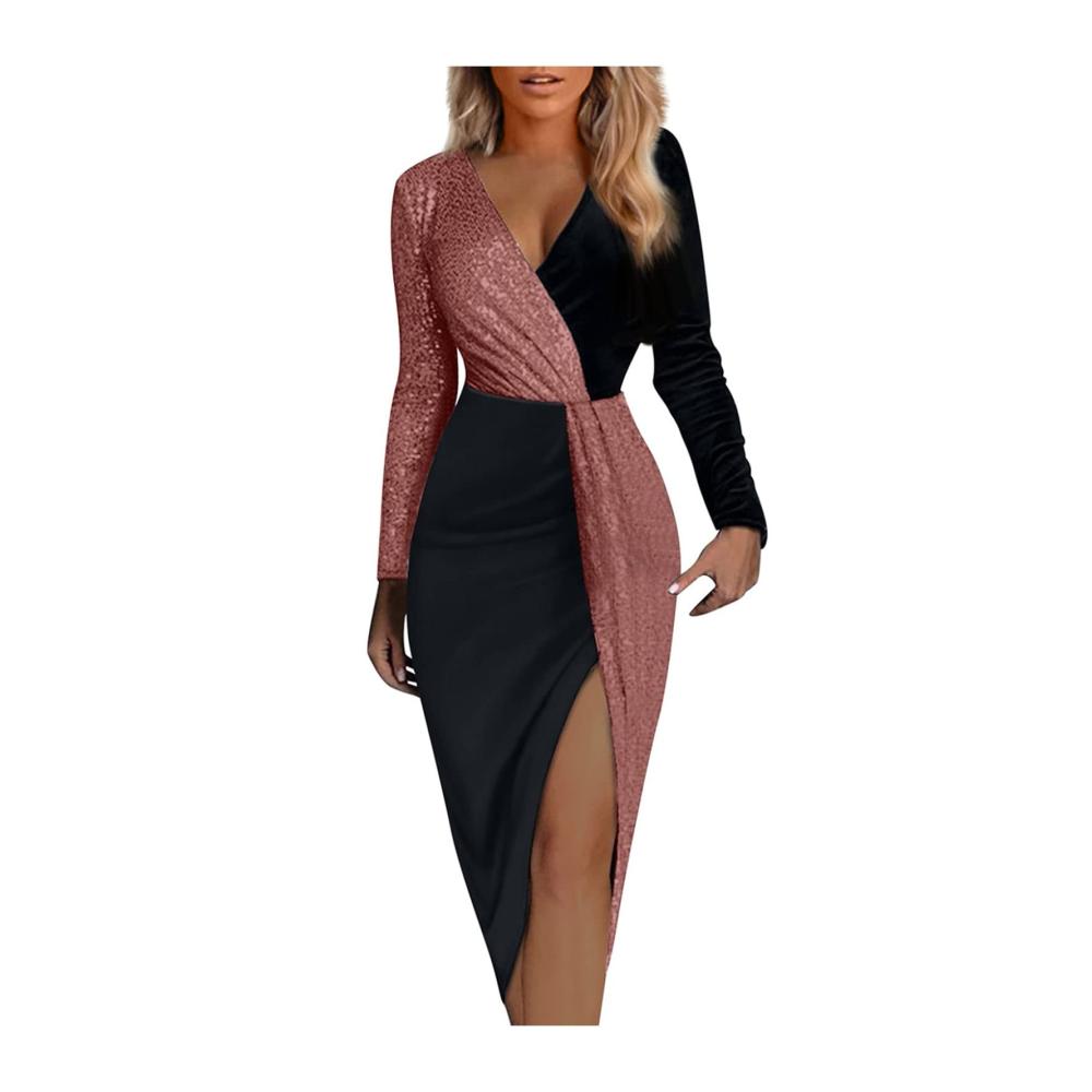 01roségold Kleid Damen Partykleid Kleider