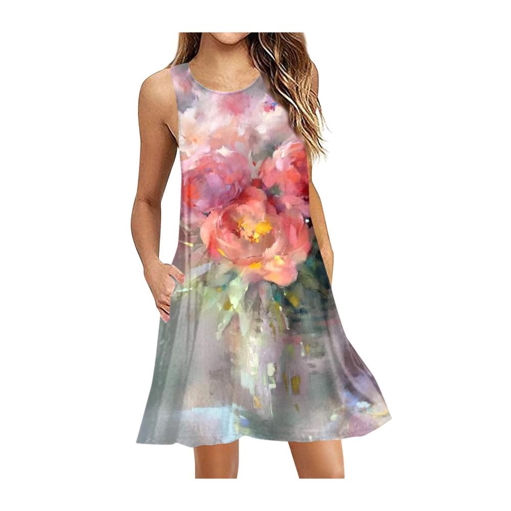03-pink Damen Sommerkleider