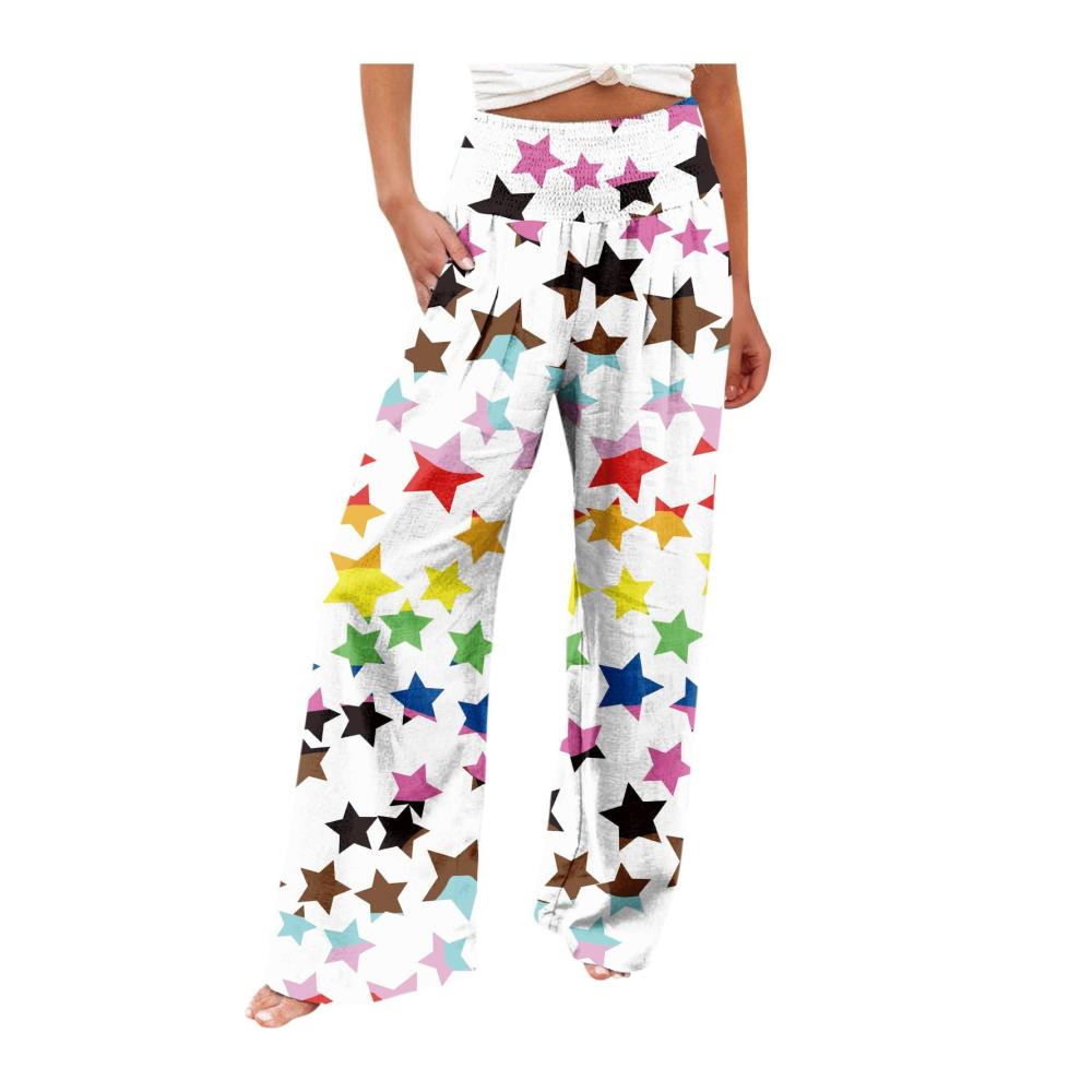 06-mehrfarbig Damen Hosen Sommer