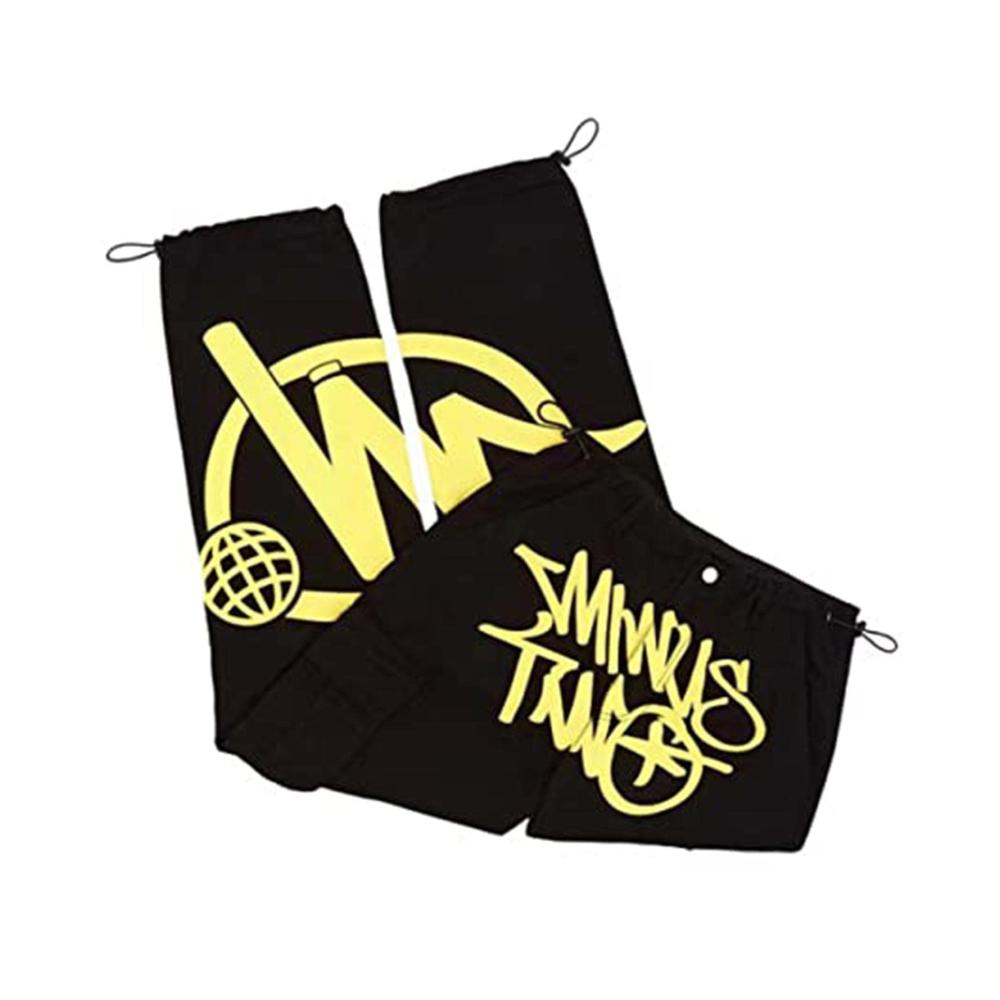 Black Pants Yellow Lettering