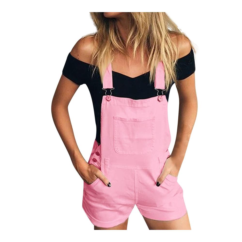 01-rosa Damen Latzhose Jumpsuit
