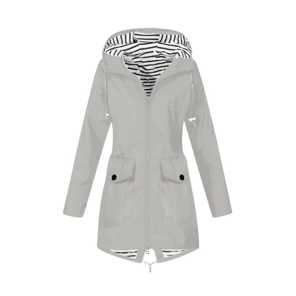 03-Grau Damen Regenjacke Wasserdicht
