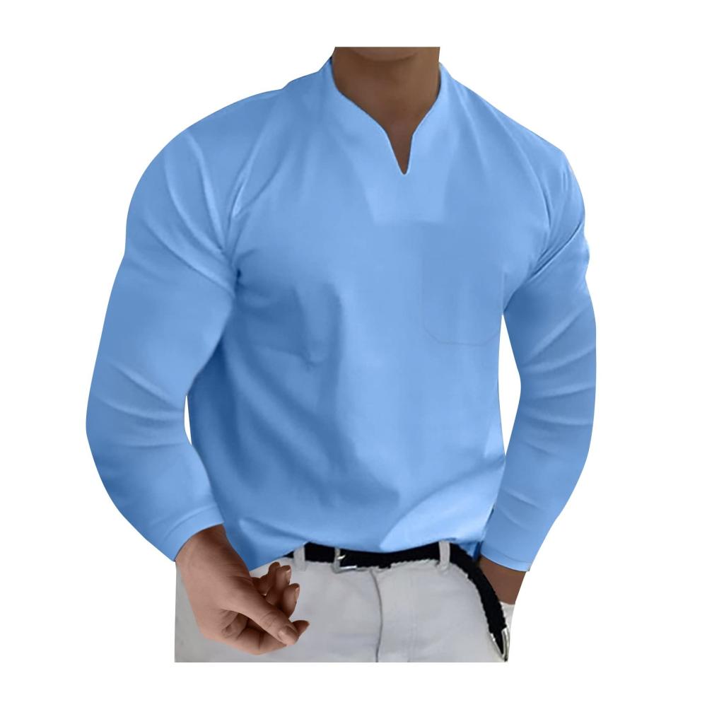 08hellblau Langarmshirts für Herren