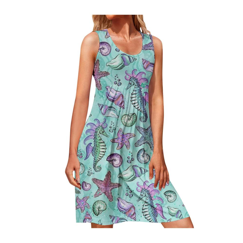 02-mehrfarbig Damen Sommerkleider