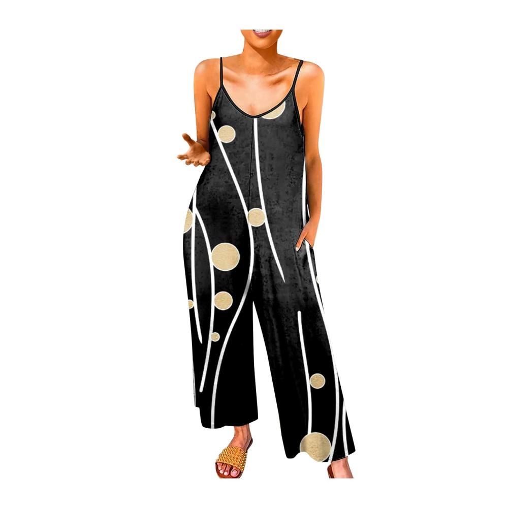 03-schwarz Damen Jumpsuit Latzhosen Sommer