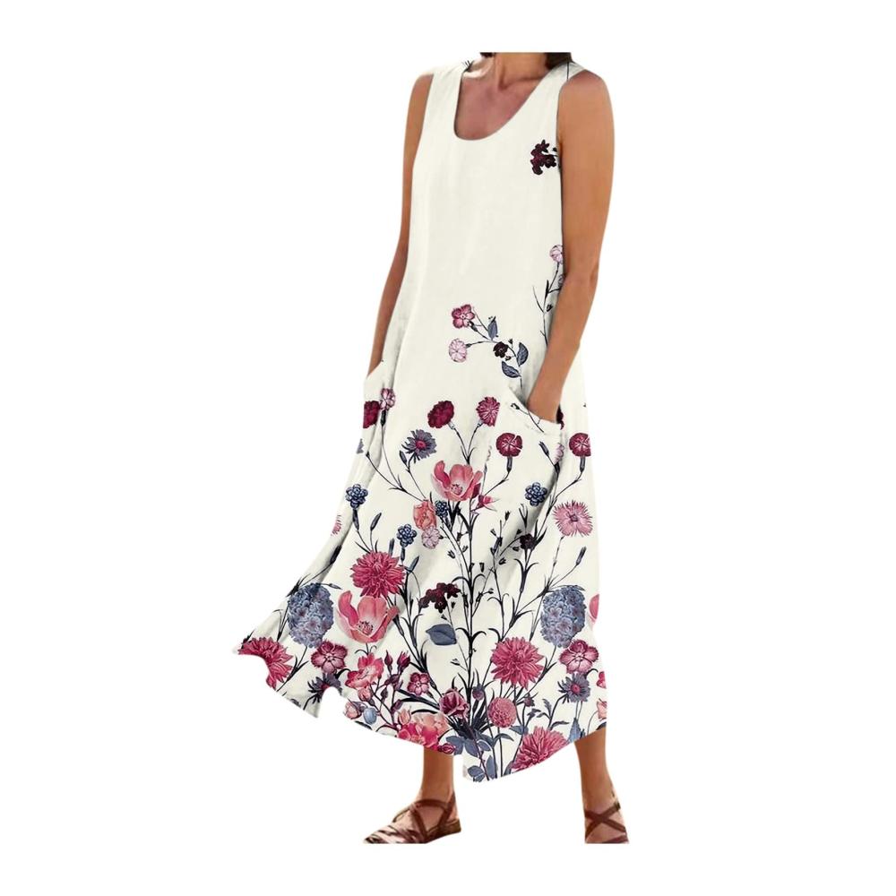 04-rot Sommerkleid Damen Lang