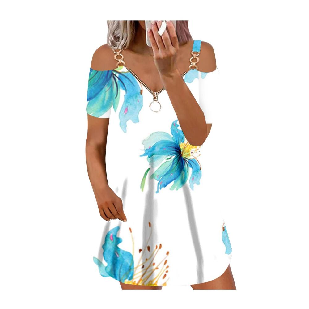 02-himmelblau Sommerkleider Damen