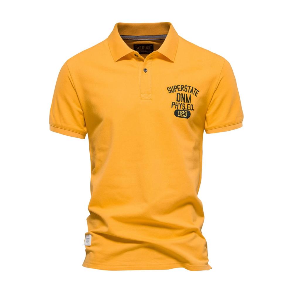 01-gelb Kurzarm Shirts Herren