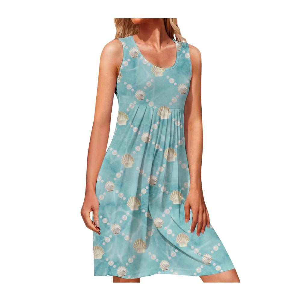 01-himmelblau Damen Sommerkleider