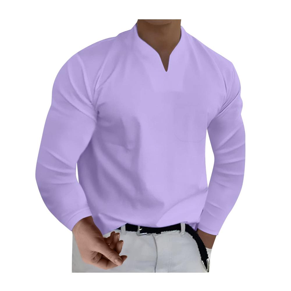08helles Lila Langarmshirts für Herren
