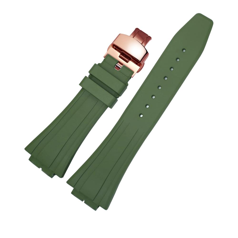 Grünes Armband Rosenschnalle