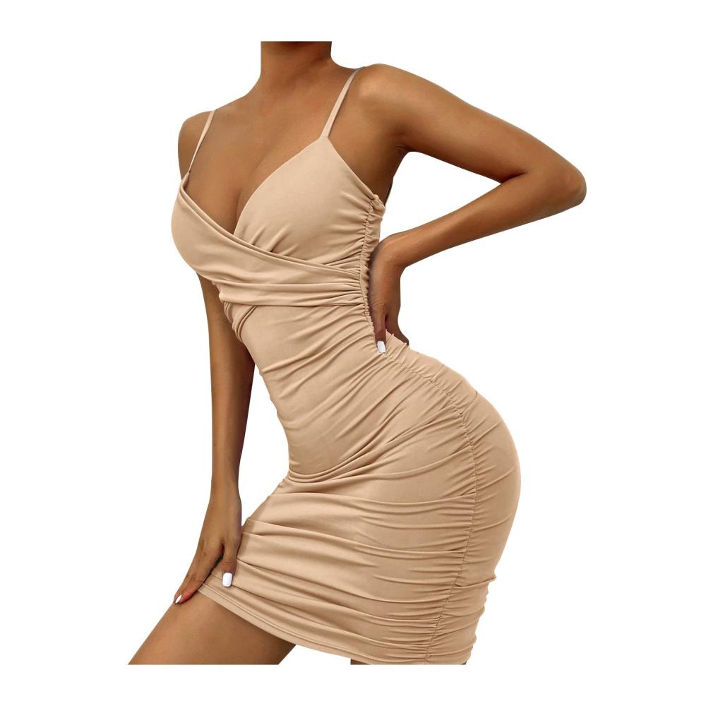 01khaki Kleid Damen Partykleid Kleider