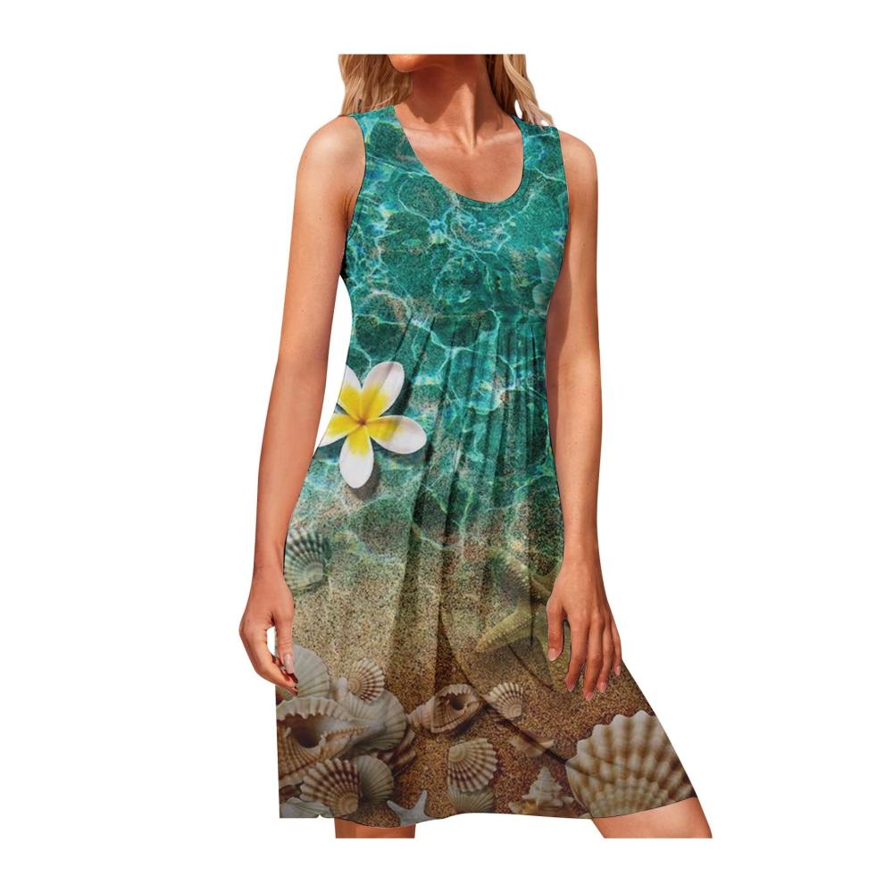 04-blau Damen Sommerkleider