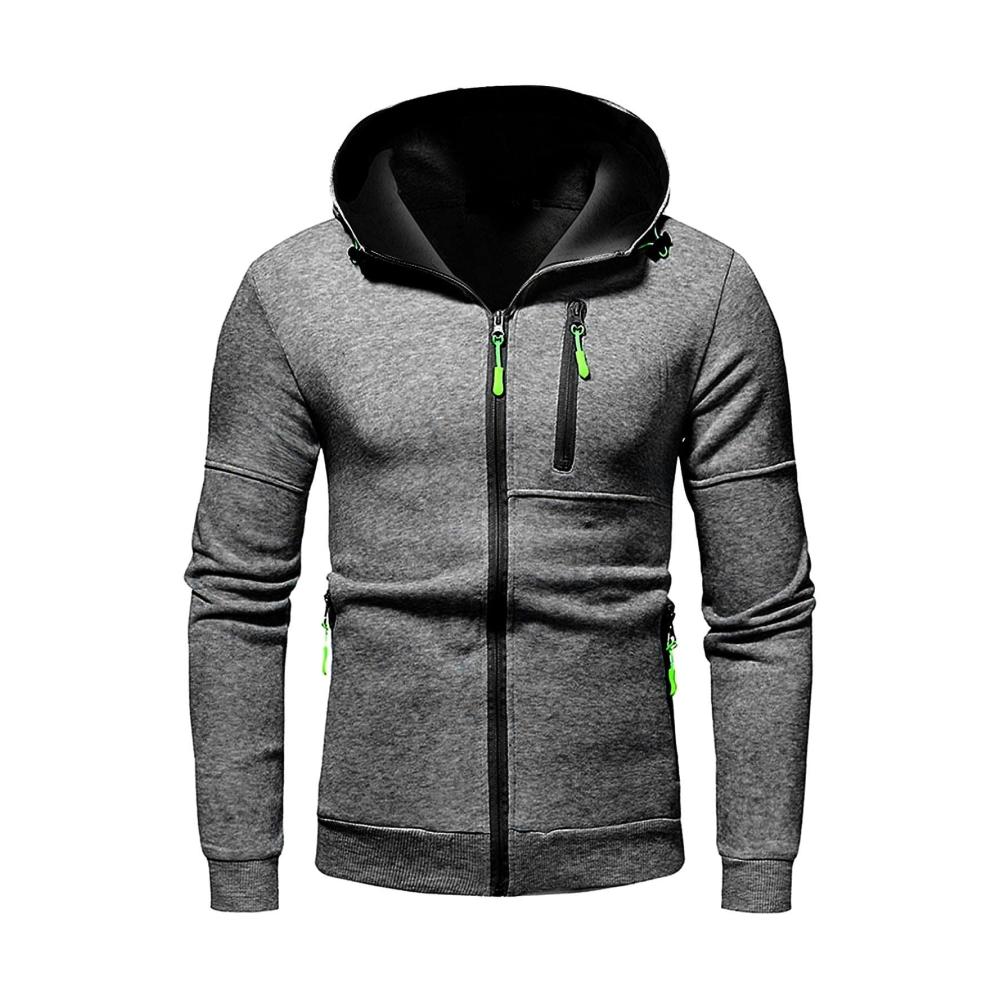 01grau Winter Mantel Herren