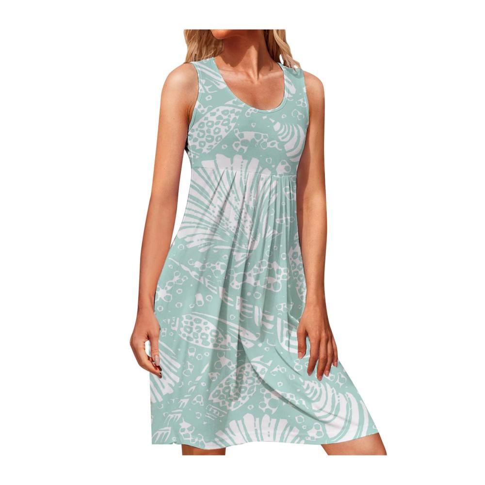 01-minzgrün Damen Sommerkleider