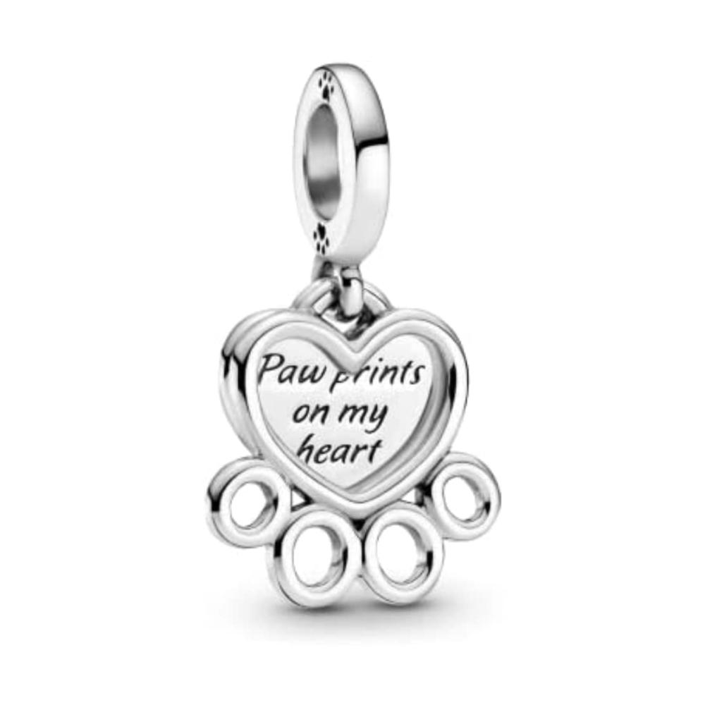 Hearts & Paw Print Charm