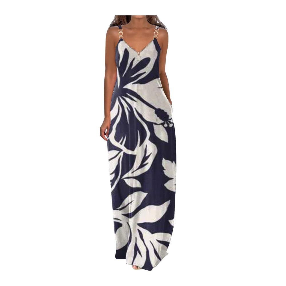 02-weiß Sommerkleid Damen Lang