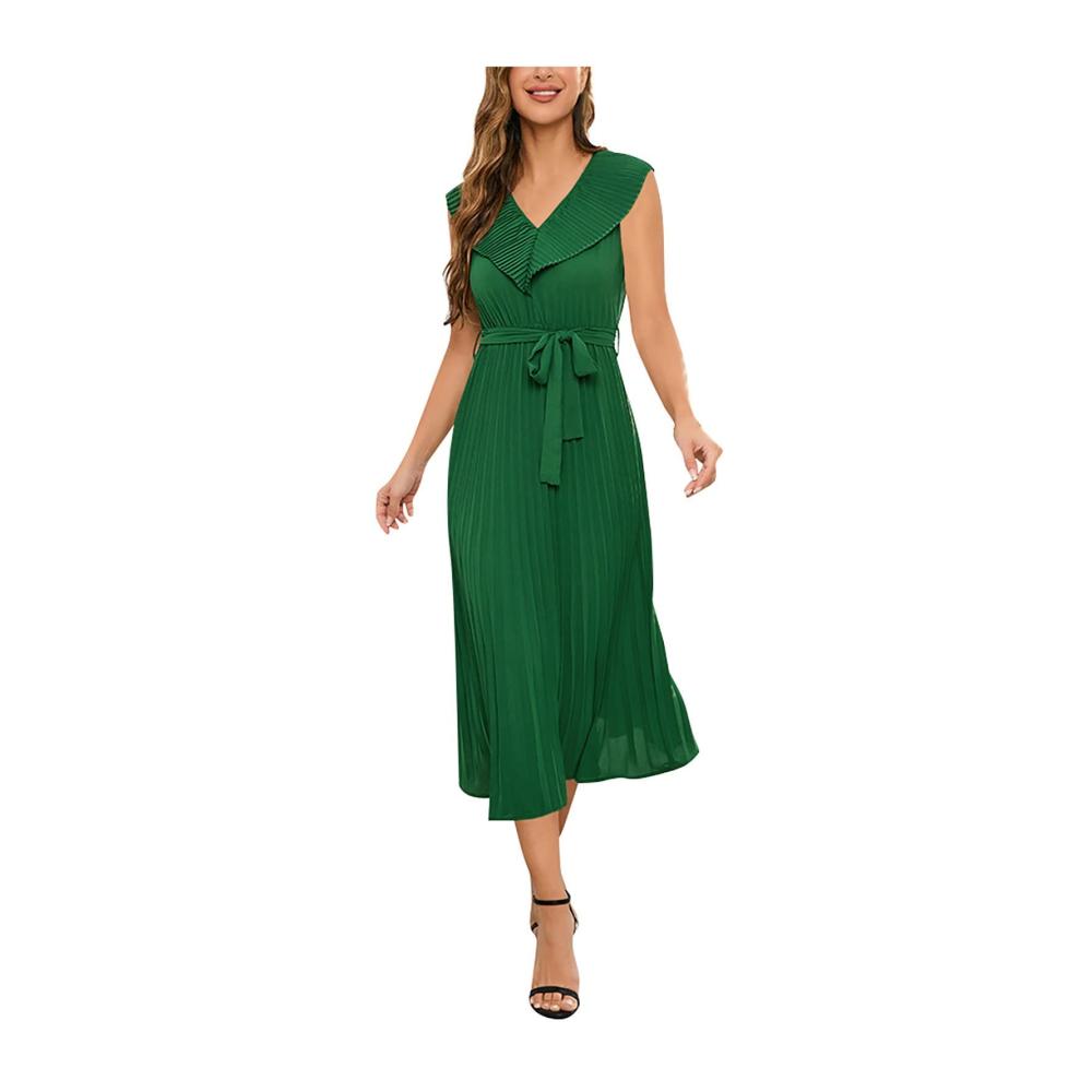 01-grün Damen Sommerkleider