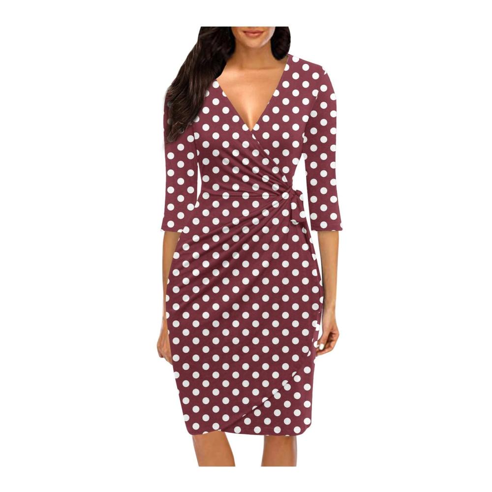 02-weinrot Sommerkleid Damen