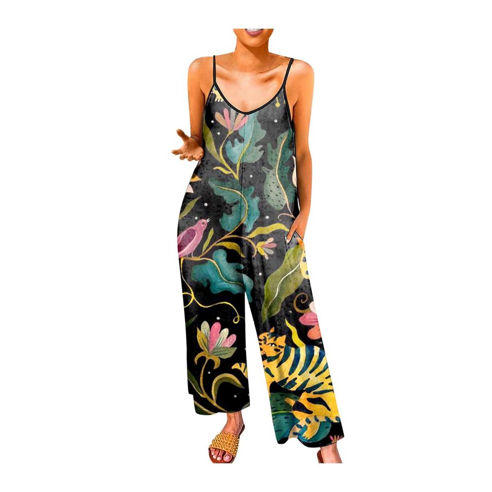 04-dunkelgrün Damen Jumpsuit Latzhosen Sommer