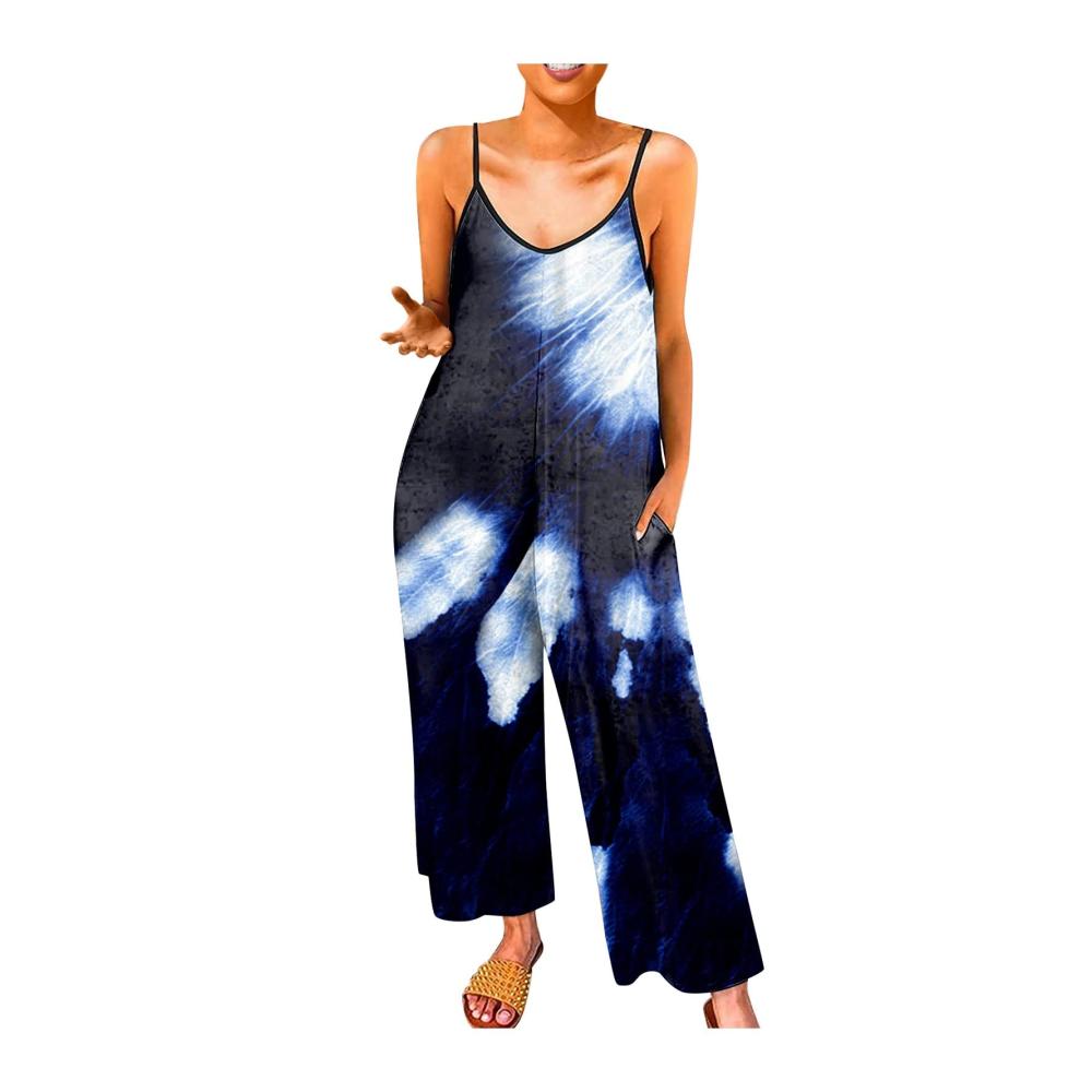 02-marine Damen Jumpsuit Latzhosen Sommer