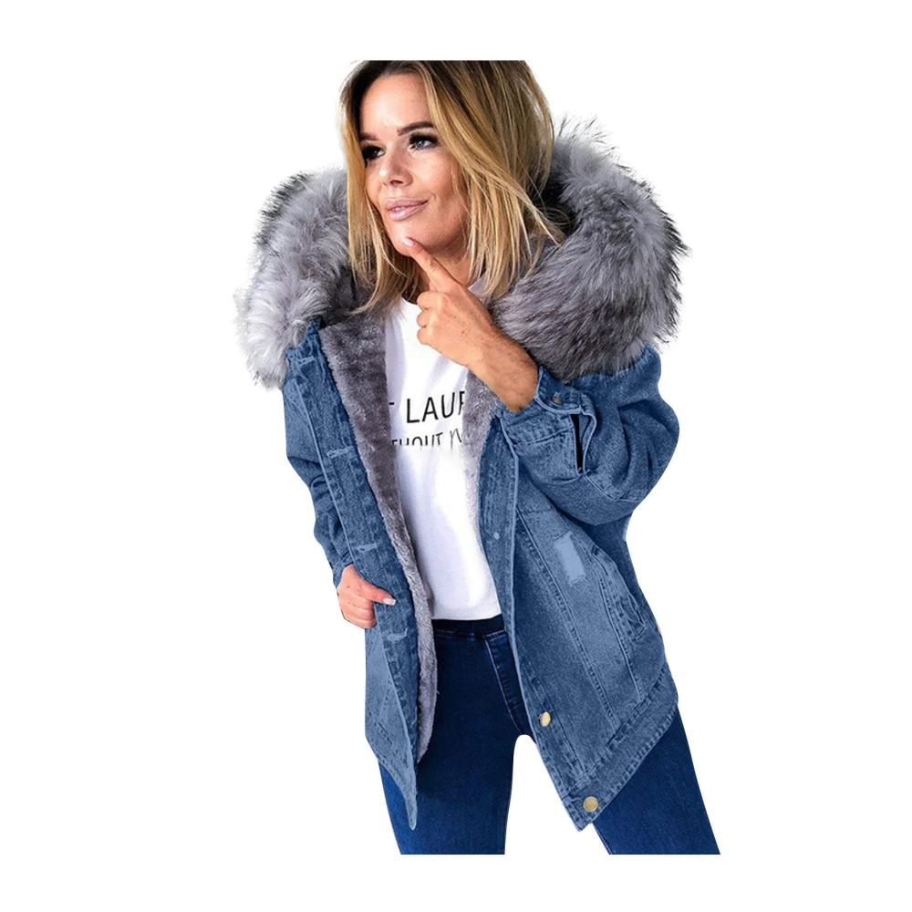 01-hellblau Winter Damen Mantel