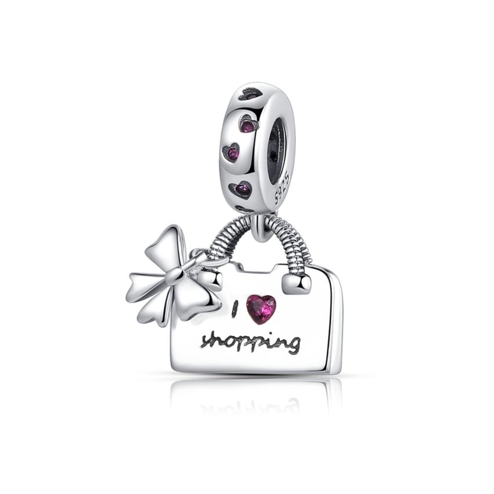 I Love Shopping Bow Handbag Charm