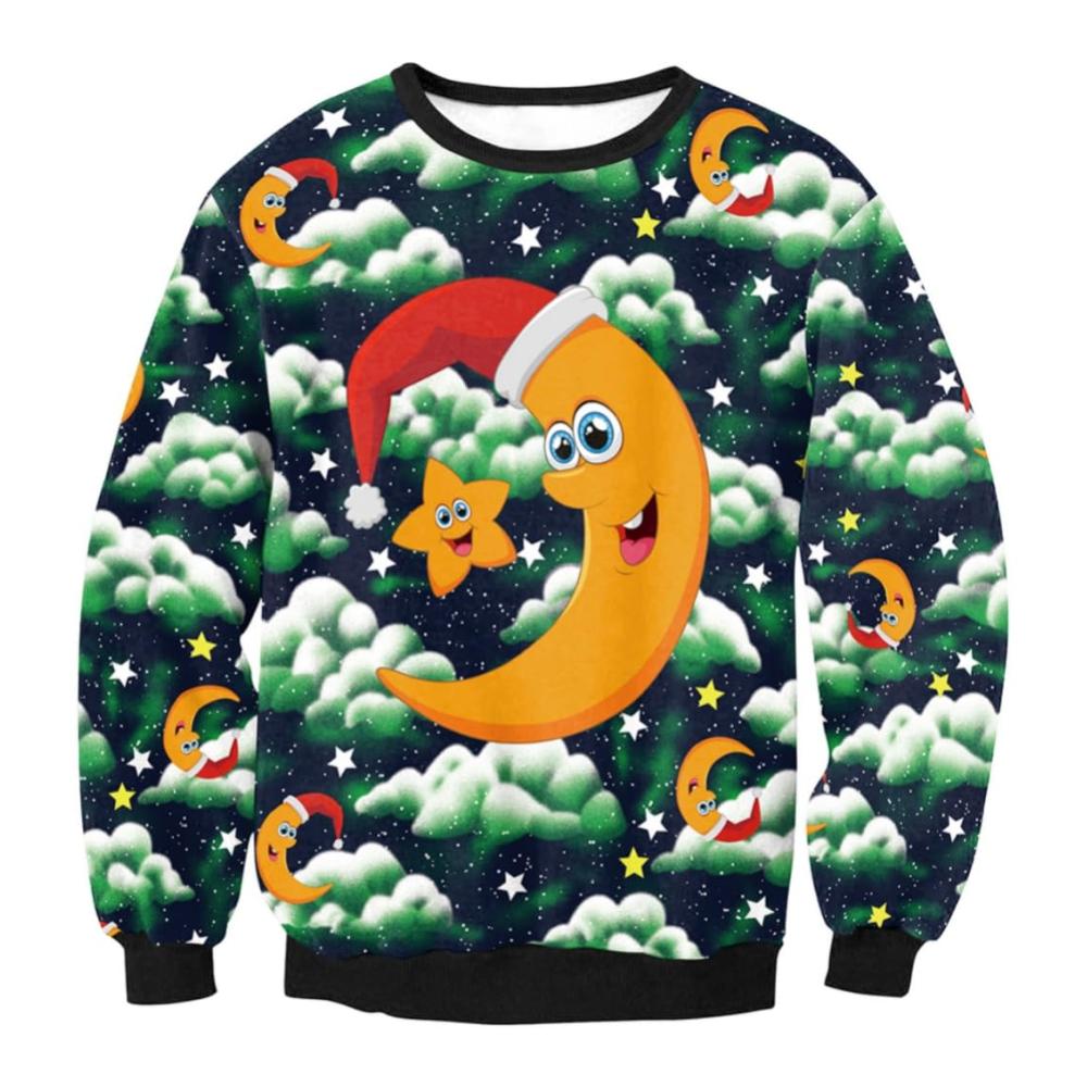 Weihnachtsmond und Sterne