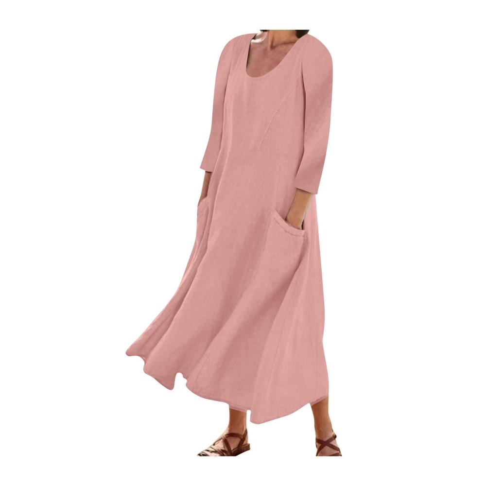 03-rosa Sommerkleid Damen Lang