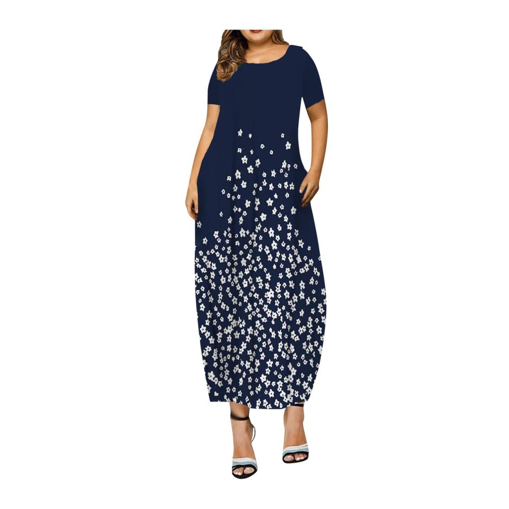05-dunkelblau Sommerkleid Damen Kurz