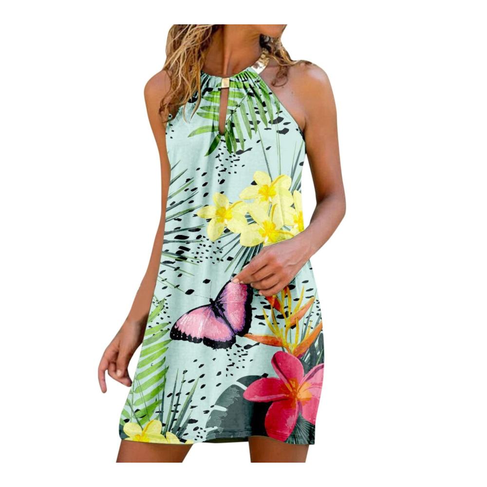 01-grün Sommerkleider Damen