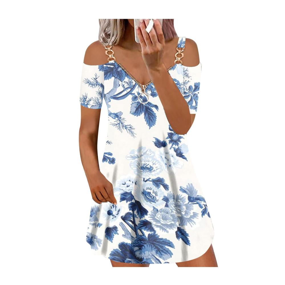 01-dunkelblau Sommerkleider Damen