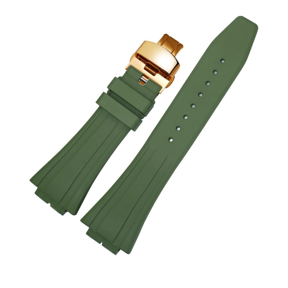 Grünes Armband Goldschnalle
