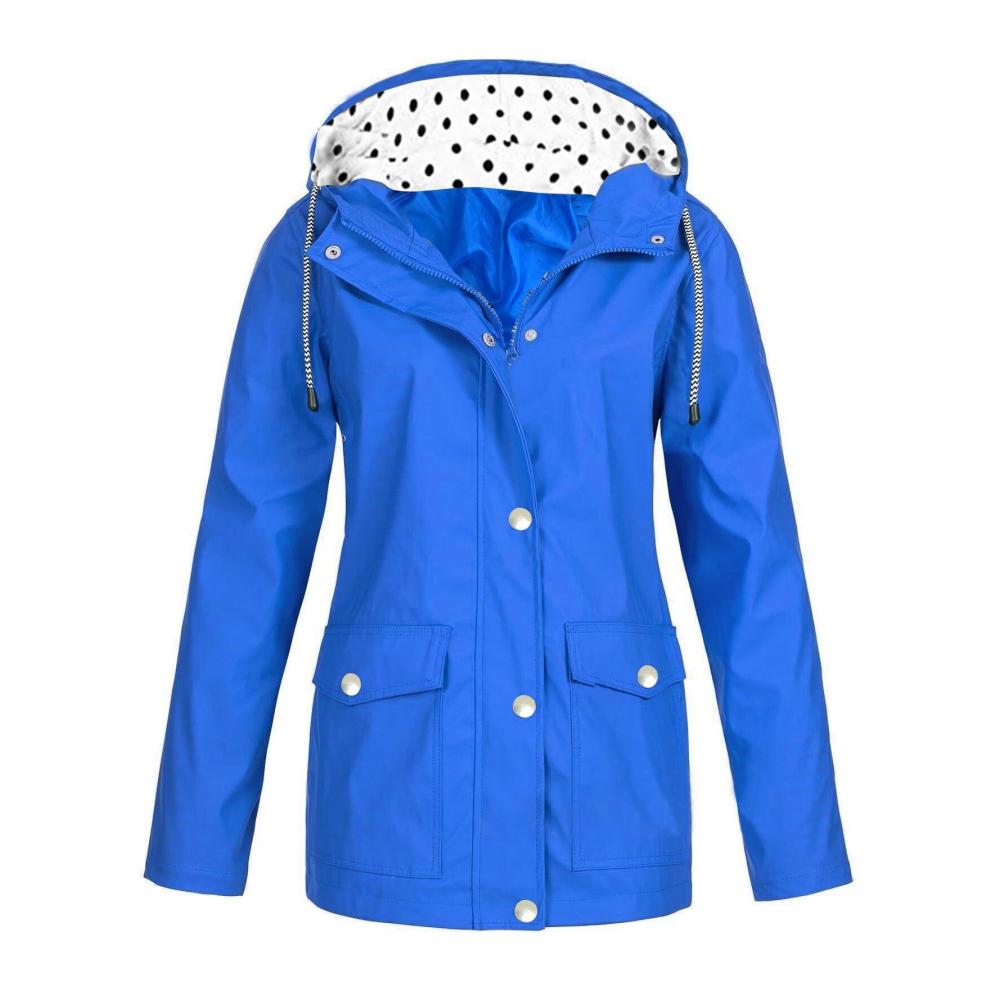 01-Blau Damen Regenjacke Wasserdicht Atmungsaktiv
