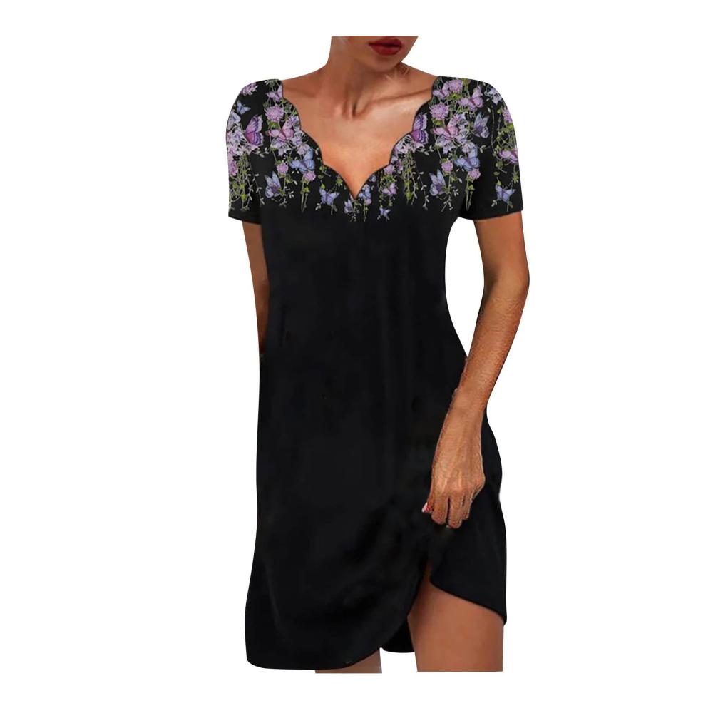 03-schwarz Sommerkleider Damen