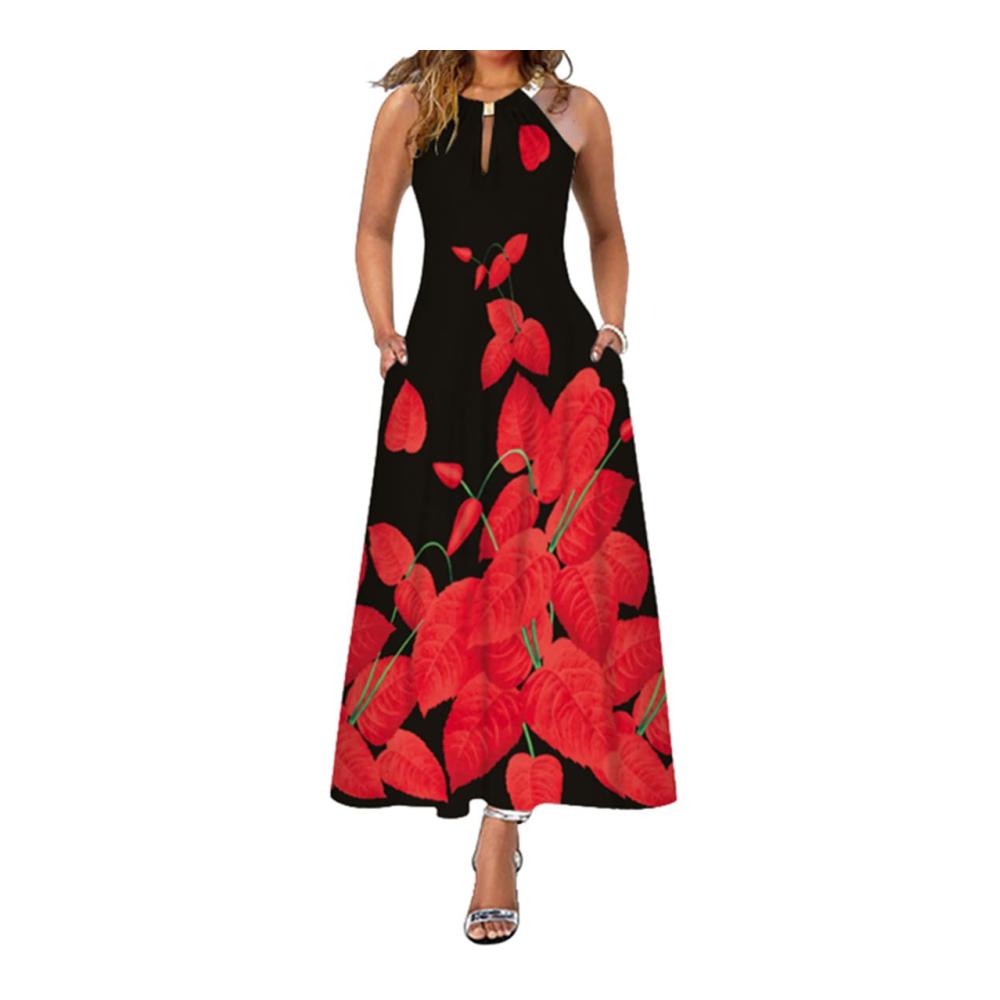 Rote Blüten und Blätter