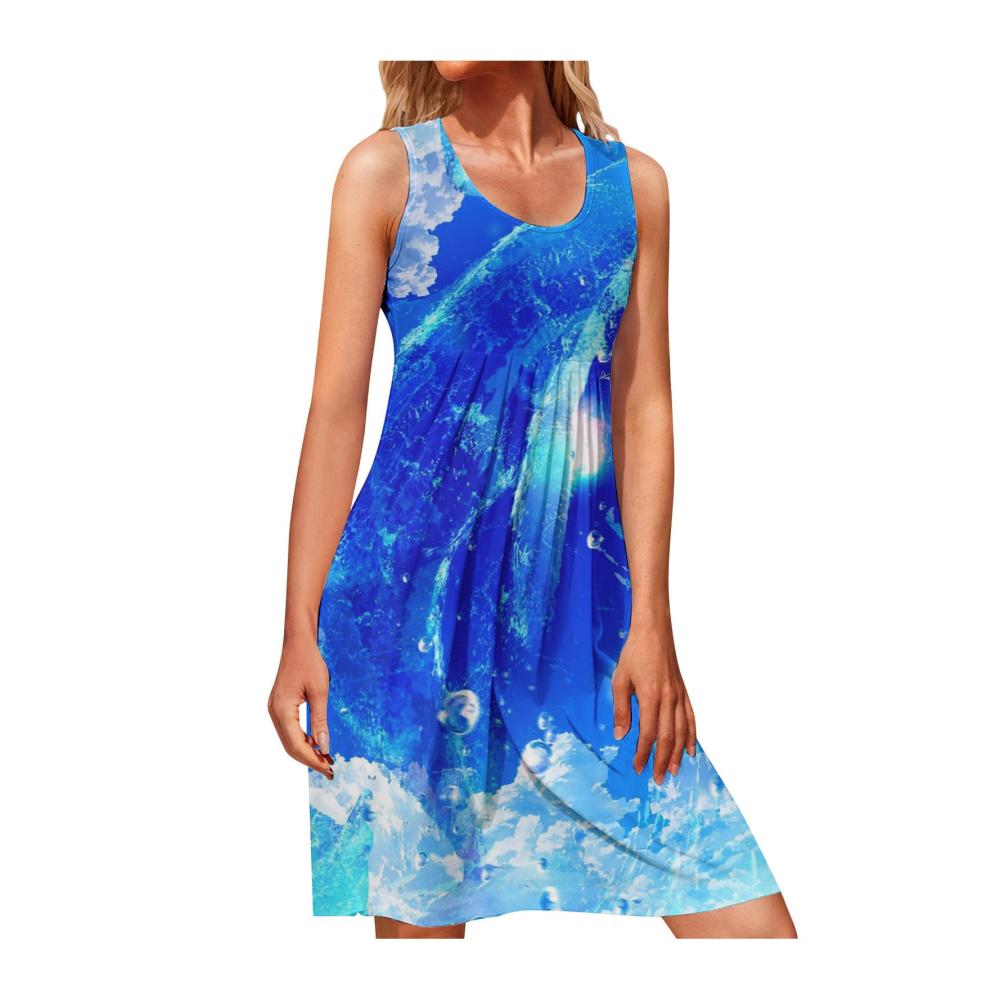 01-dunkelblau Damen Sommerkleider