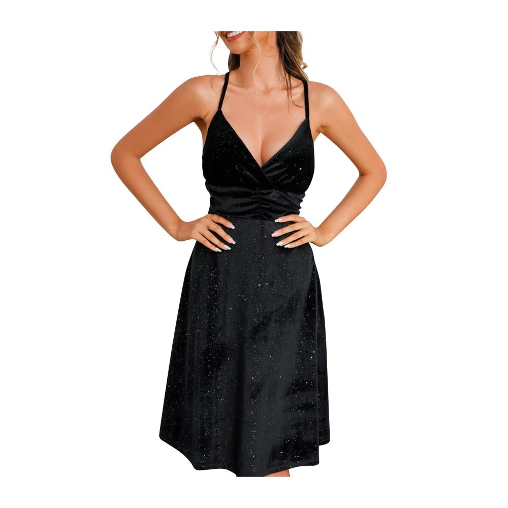 01schwarz Damen Elegant Strickkleid