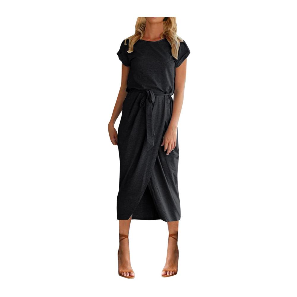 01-schwarz Sommerkleid Damen