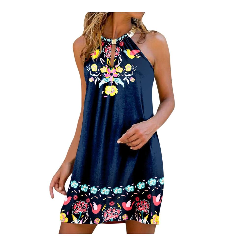 01-dunkelblau Sommerkleider Damen