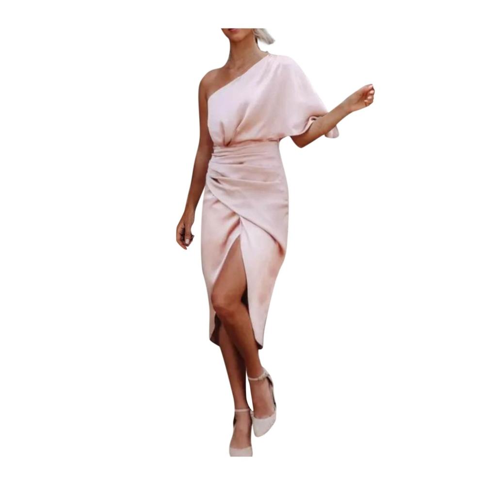 02khaki Damen Elegant Strickkleid