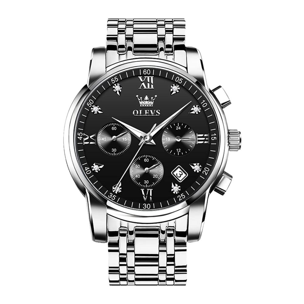 Silver Band Black Dial