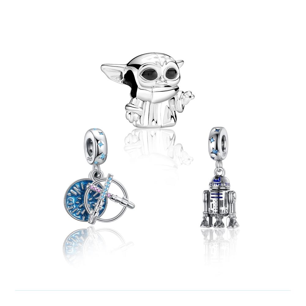 Baby Yoda Robot Lightsaber Dangle Charm
