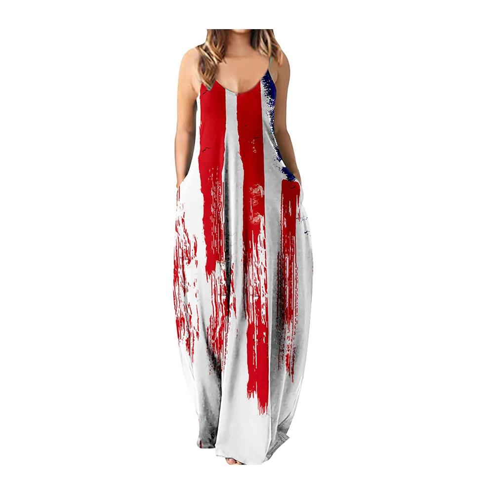 04-schwarz Sommerkleid Damen Lang