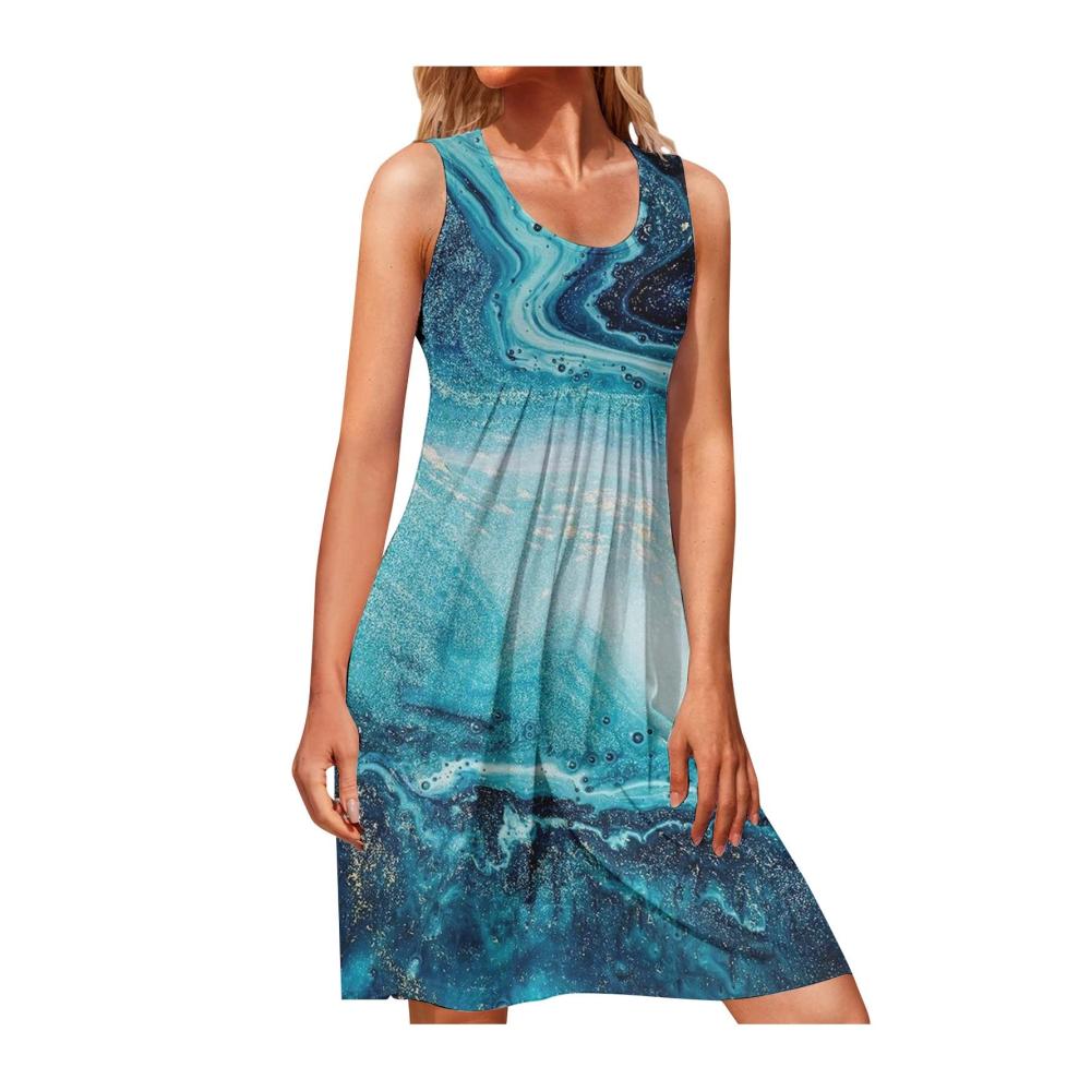 03-himmelblau Damen Sommerkleider