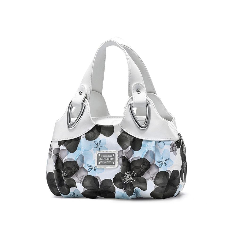White Handle/Blue Flower