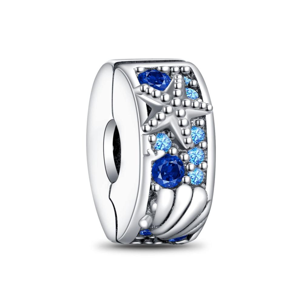 Blue Pavé Clip